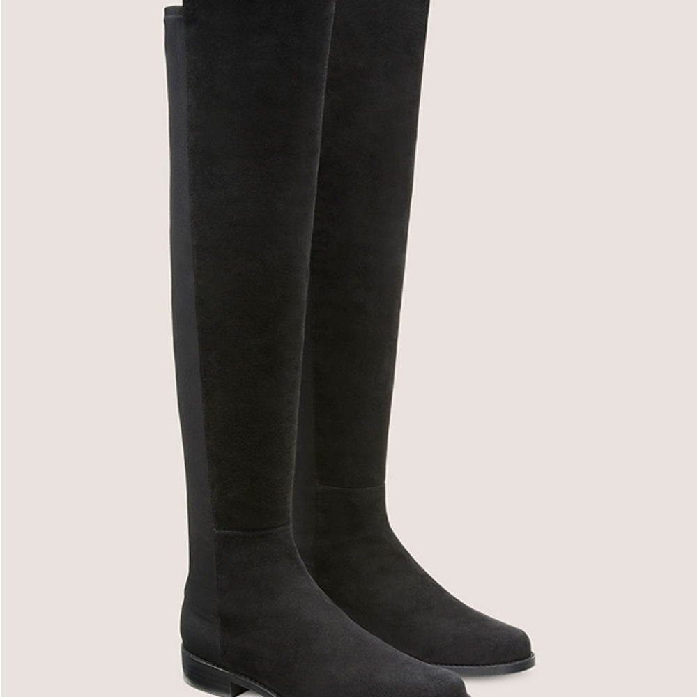 Stuart Weitzman 5050 Suede Black Over-the-Knee Women's Boots